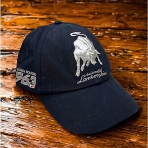 Automobili Lamborghini 1963 Bull Logo Adjustable Ball Cap Hat Authentic EUC